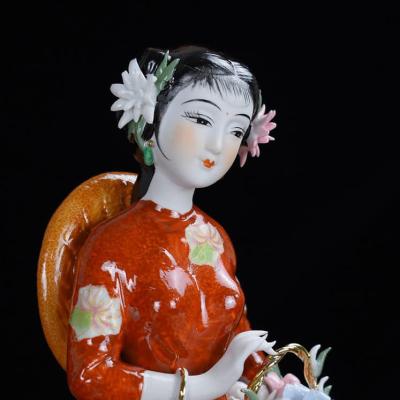 TƯỢNG SỨ MEN MÀU 3 CÔ GÁI